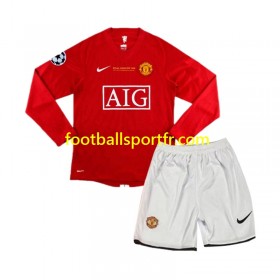 Tenue Manchester United Champion League 2007 Retro Enfant Domicile Maillot de Foot ML